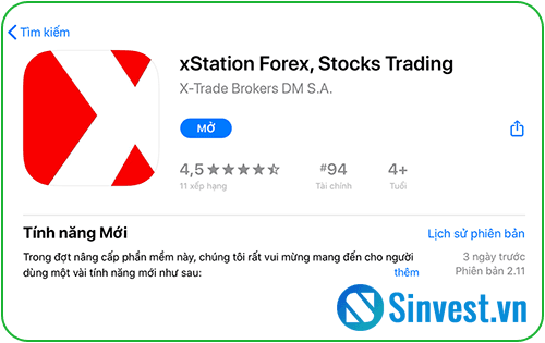 Tải ứng dụng xStation của XTB trên điện thoại