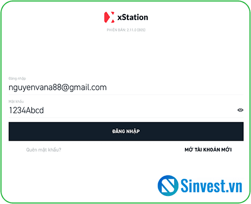 Đăng nhập tài khoản XTB vào ứng dụng xStation