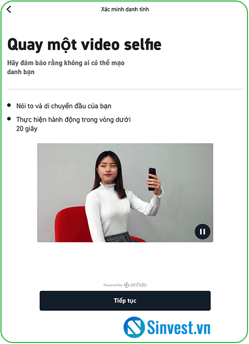 Quay một video selfie ngắn dưới 20s