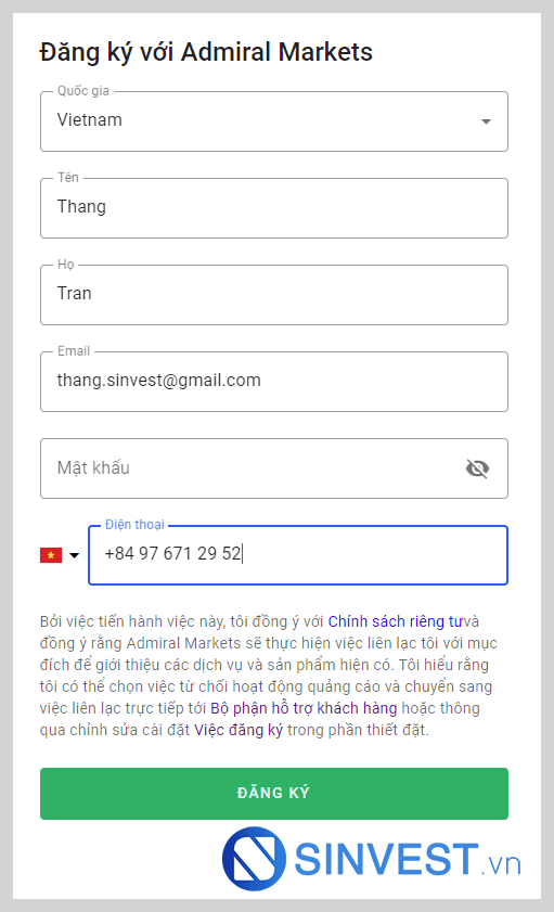 Hướng dẫn mở tài khoản Admiral Markets