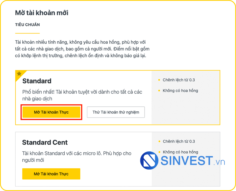 Mở tài khoản giao dịch mới trên sàn Exness