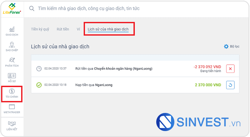hướng dẫn rút tiền từ sàn lite forex