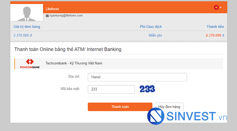 hướng dẫn nạp tiền vào tài khoản sàn liteforex