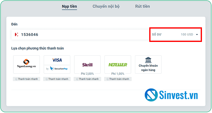 Hướng dẫn nạp tiền sàn XTB