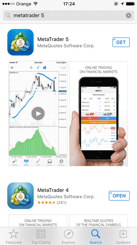 Cách cài đặt Metatrader 5 trên iPhone