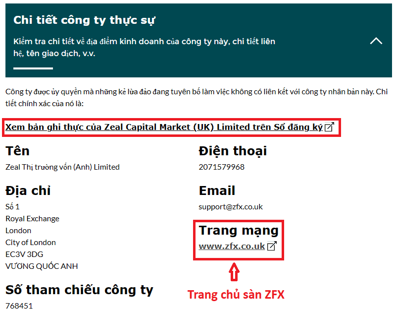Sàn ZFX bị FCA cảnh báo