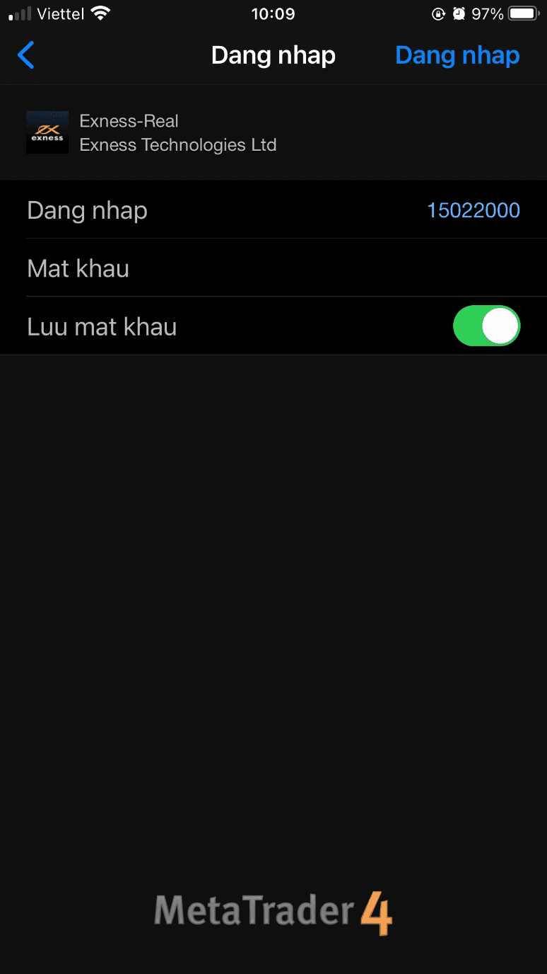 Đăng nhập Exness