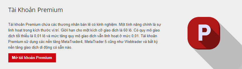 HotForex review: Tài khoản PREMIUM