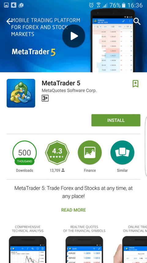 Hướng dẫn cài đặt MT5 Tickmill trên điện thoại