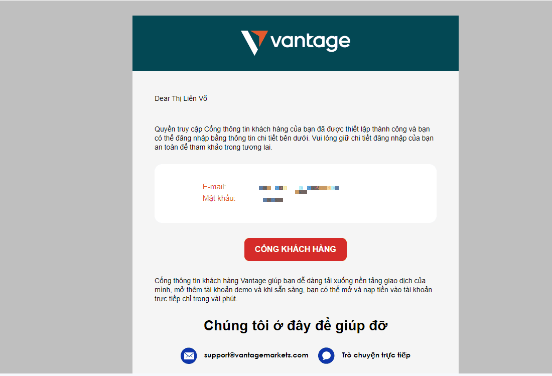 Hướng dẫn mở tài khoản Vantage FX chi tiết