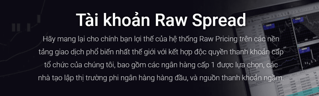 Tài khoản Raw Spread cho MT4/MT5