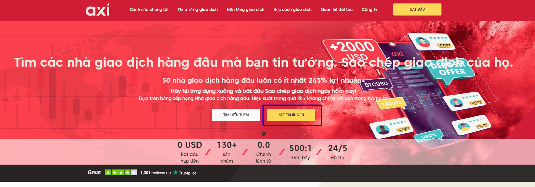 Hướng dẫn mở tài khoản Axi chi tiết trên máy tính