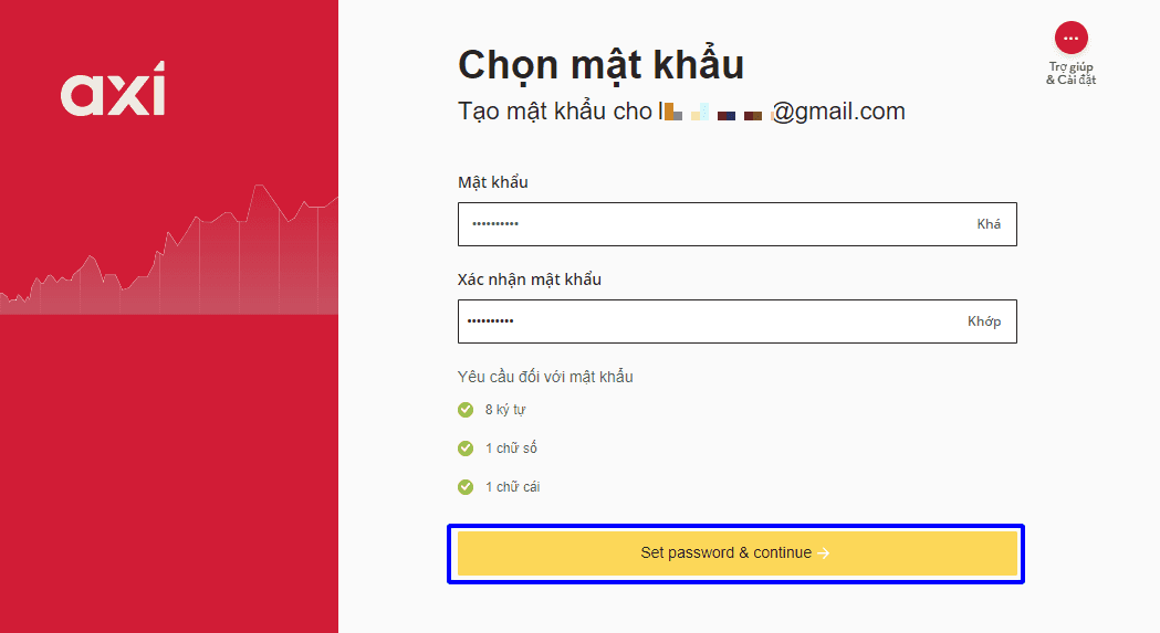 Hướng dẫn mở tài khoản Axi chi tiết trên máy tính
