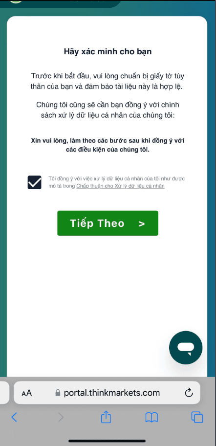Hướng dẫn mở tài khoản ThinkMarkets chi tiết trên điện thoại