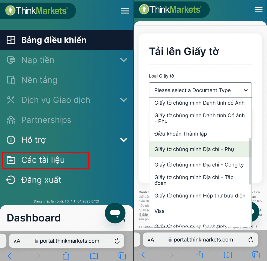 Tải xác minh địa chỉ và hoàn thành