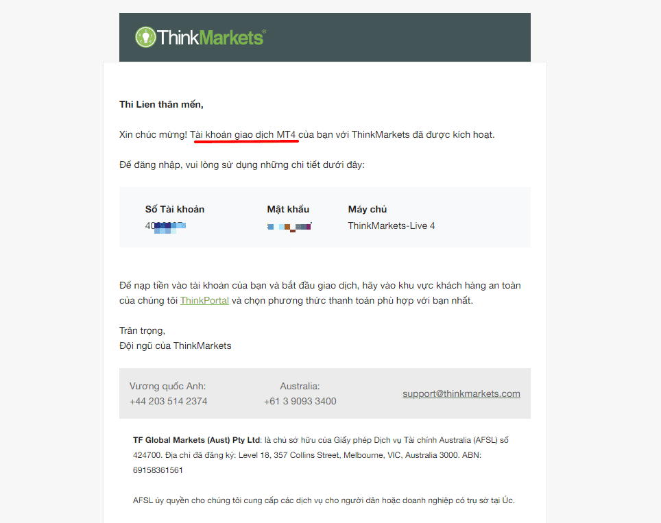 Hướng dẫn mở tài khoản giao dịch ThinkMarkets mới
