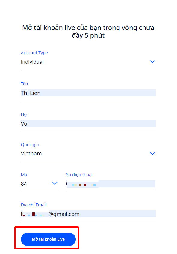Đăng ký tài khoản Hướng dẫn mở tài khoản VT Markets chi tiết trên máy tính