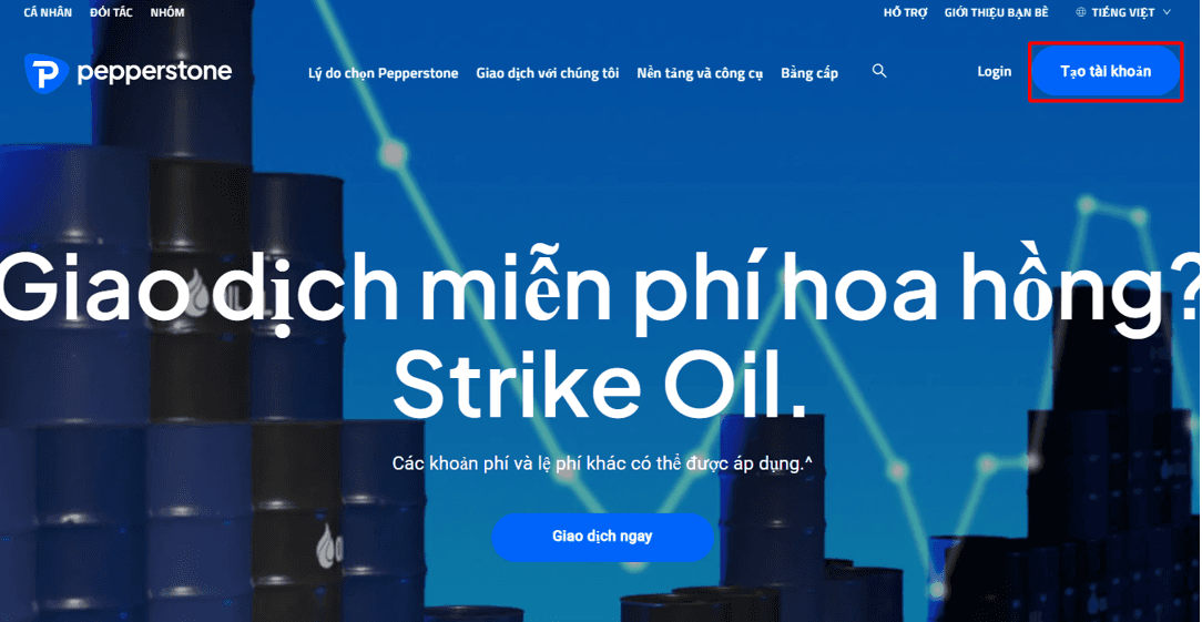Hướng dẫn mở tài khoản Pepperstone chi tiết trên máy tính