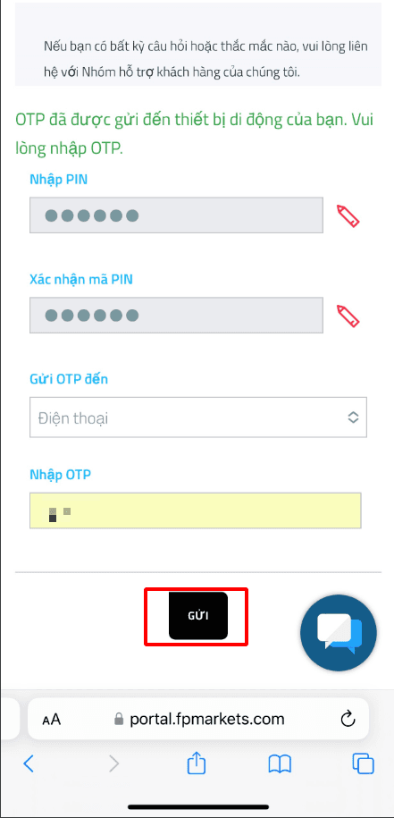 Tạo các câu hỏi bảo mật và mã pin
