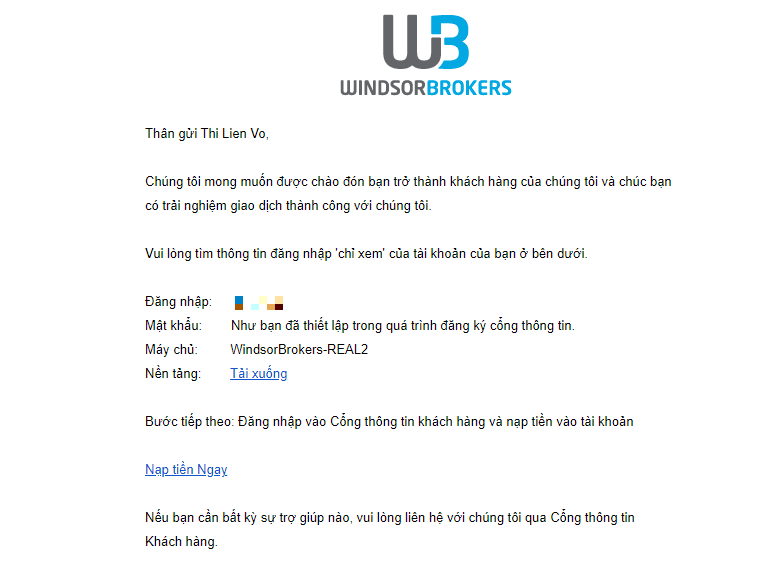 Hướng dẫn mở tài khoản giao dịch Windsor Brokers mới