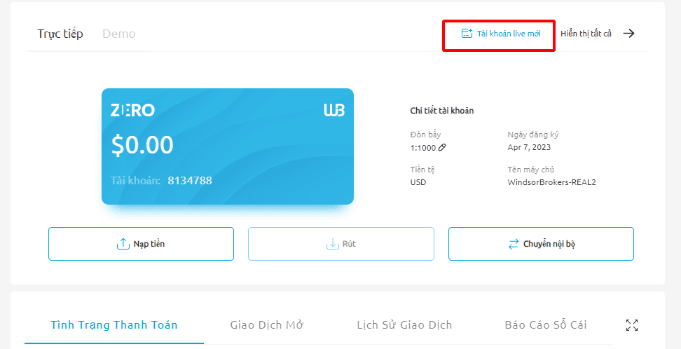 Hướng dẫn mở tài khoản giao dịch Windsor Brokers mới