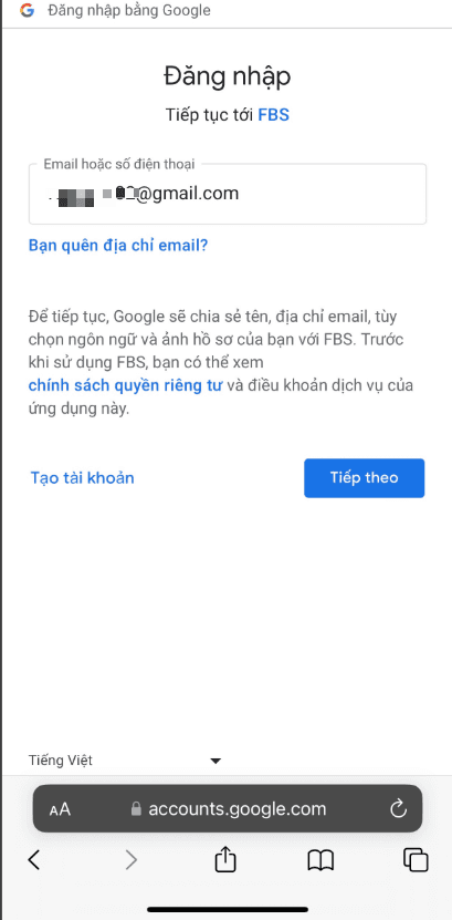 Xác thực Email Hướng dẫn mở tài khoản FBS chi tiết trên điện thoại