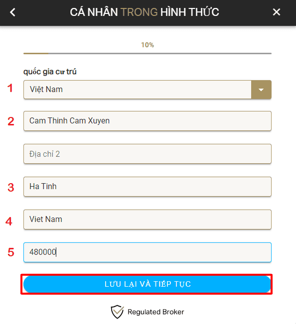 Thông tin địa chỉ và thuế