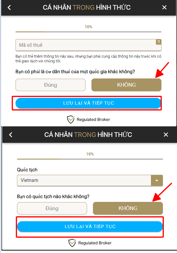 Thông tin địa chỉ và thuế