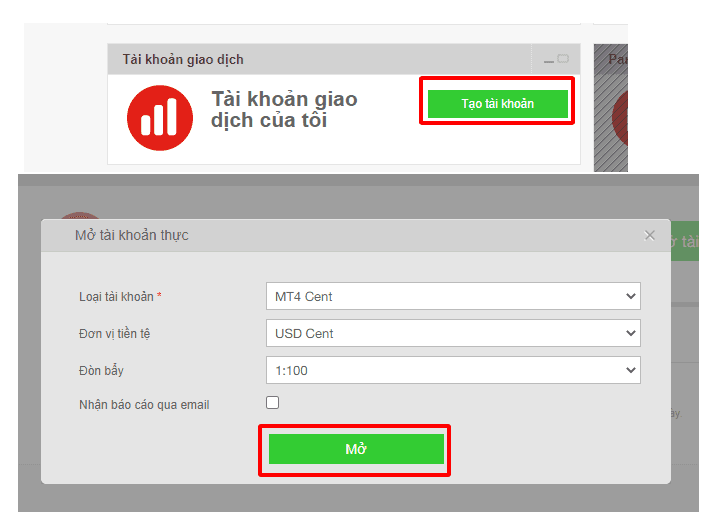 Hướng dẫn mở tài khoản giao dịch Fibo Group mới