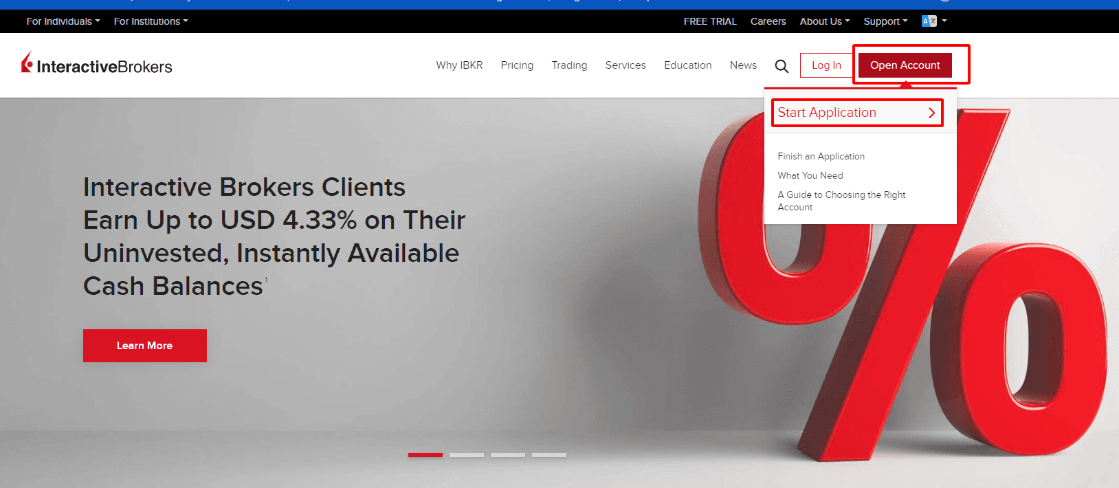 Hướng dẫn mở tài khoản Interactive Brokers chi tiết trên máy tính