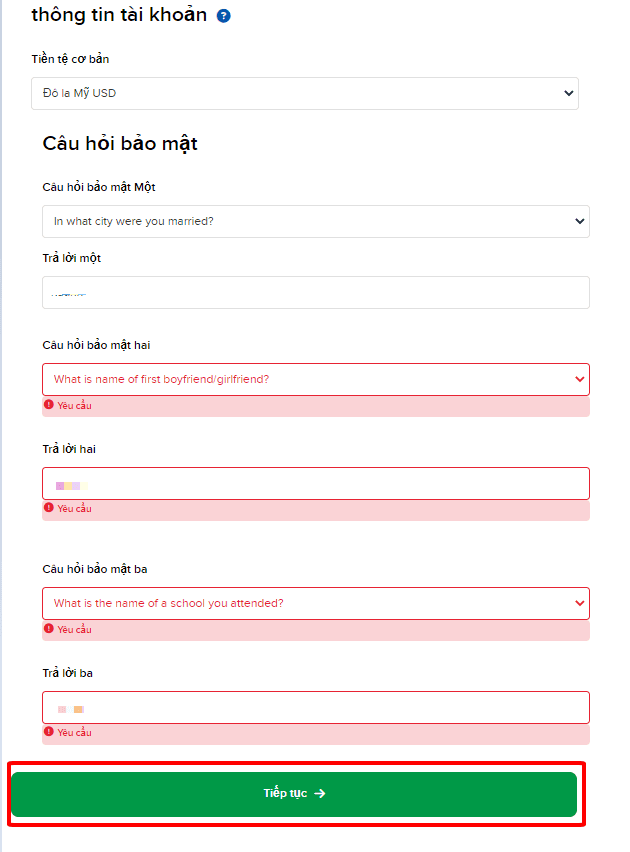 Bổ sung các thông tin tài khoản Hướng dẫn mở tài khoản Interactive Brokers chi tiết trên máy tính