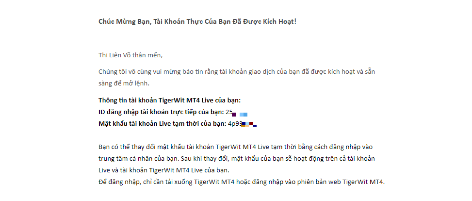 đăng nhập TigerWit MT4