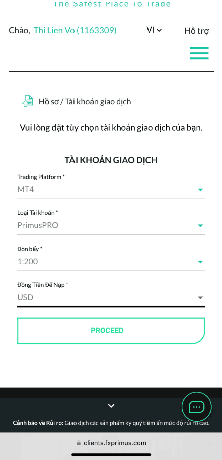 Đăng ký nền tảng giao dịch