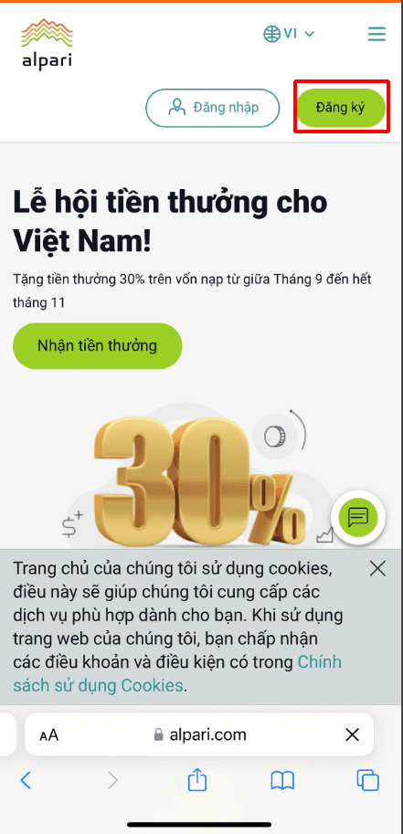 Hướng dẫn mở tài khoản Alpari chi tiết trên điện thoại
