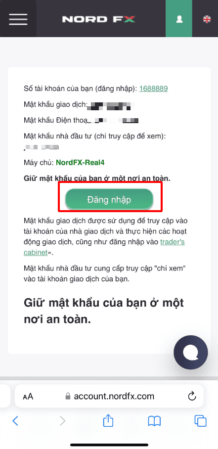 Nhận tài khoản giao dịch