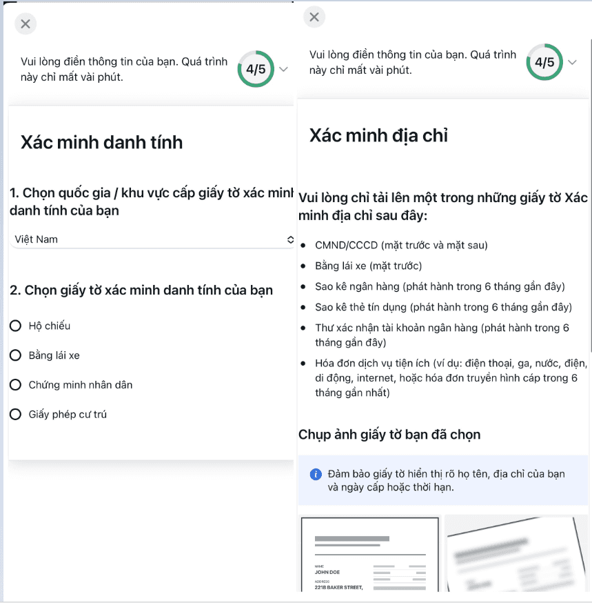Xác minh danh tính và địa chỉ Hướng dẫn mở tài khoản Exness chi tiết trên điện thoại