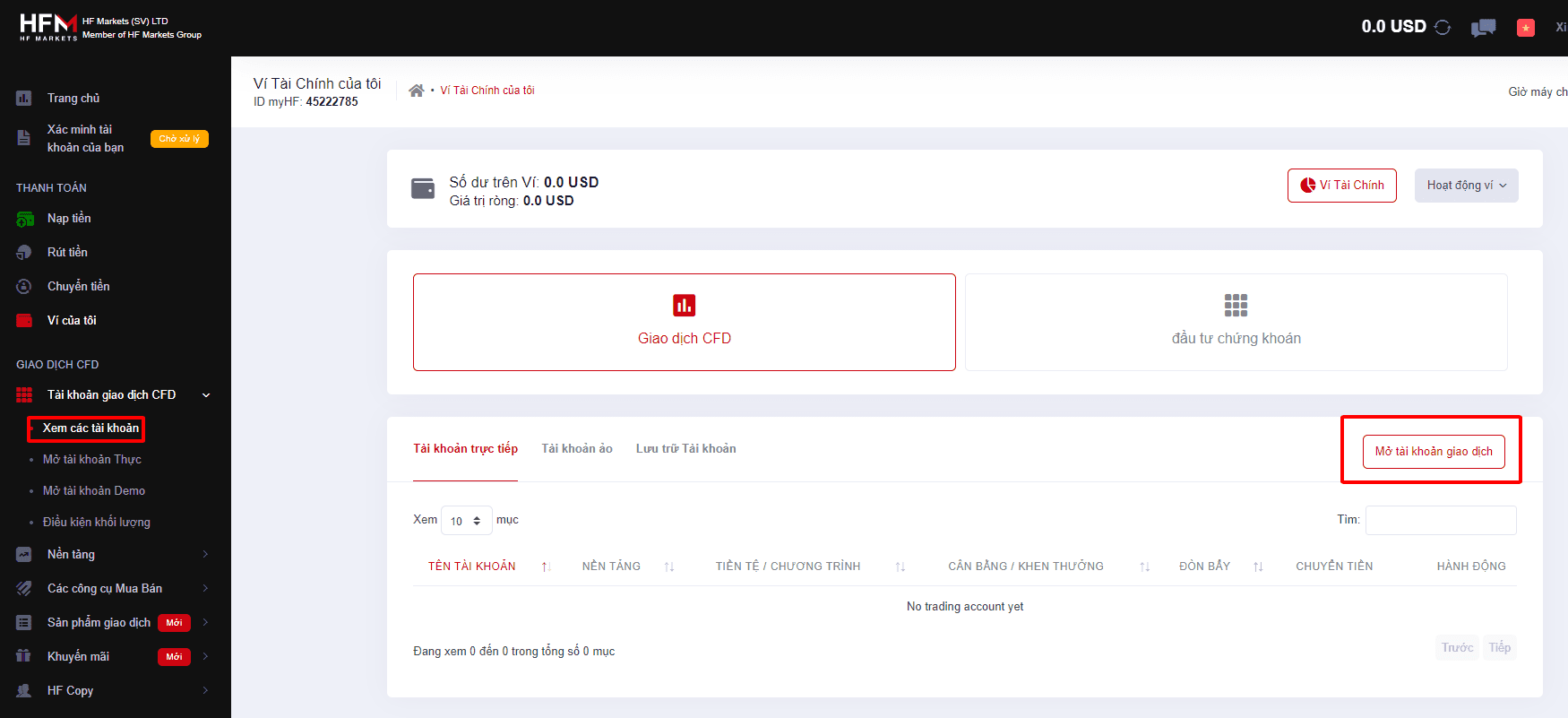 Hướng dẫn mở tài khoản giao dịch mới HotForex