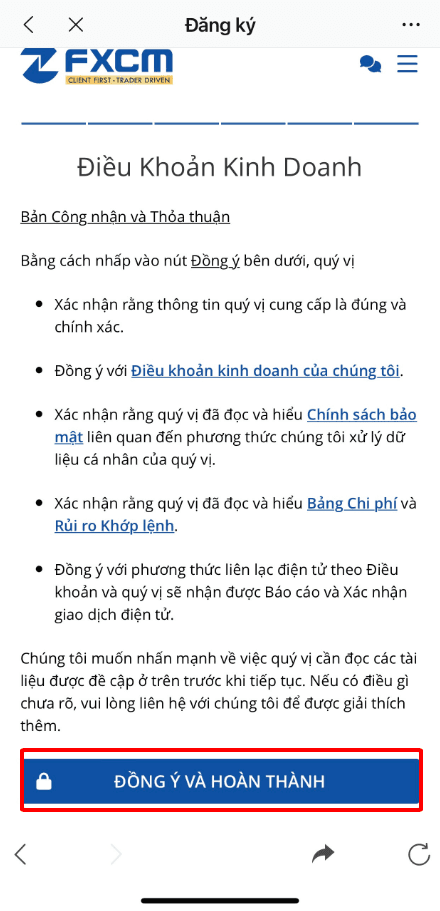 Chấp nhận điều khoản