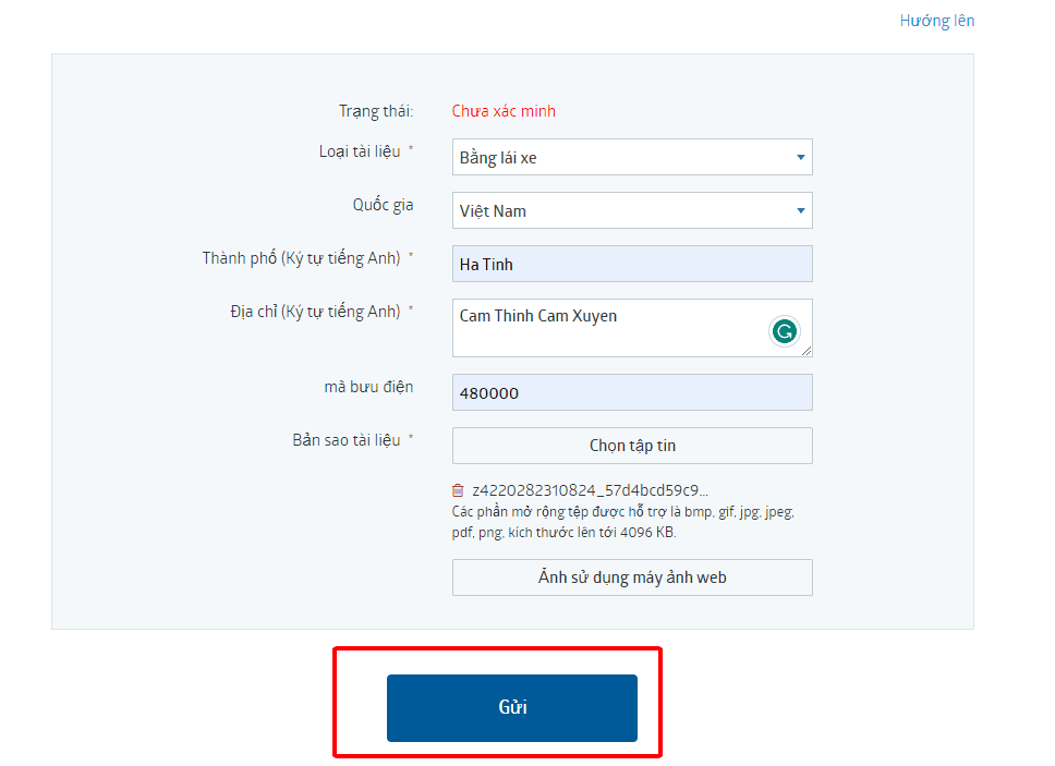 Xác minh địa chỉ Hướng dẫn mở tài khoản RoboForex chi tiết trên máy tính