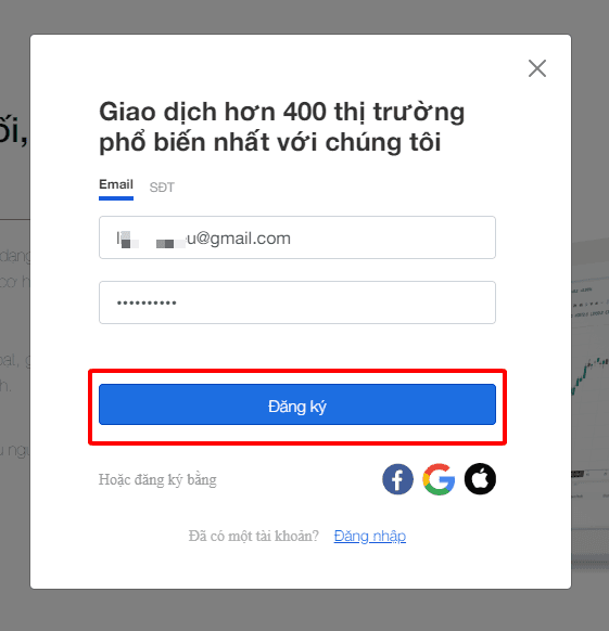 Đăng ký nhanh Hướng dẫn mở tài khoản Mitrade chi tiết trên máy tính