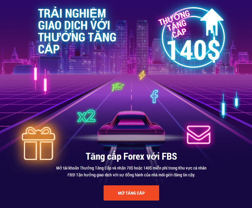 Mở tài khoản Tăng cấp - Nhận ngay $140