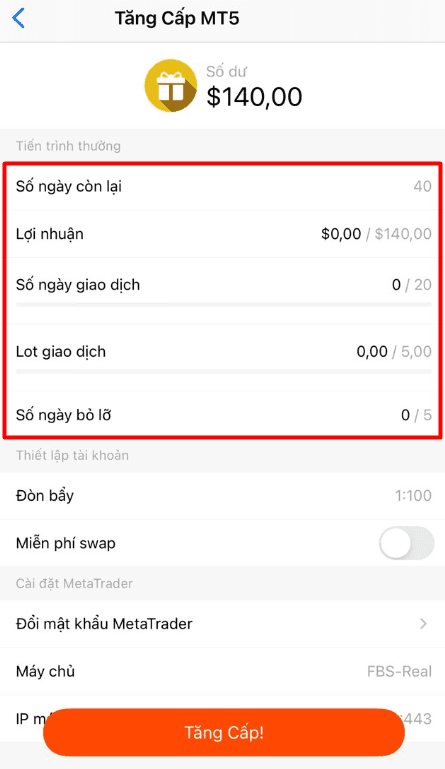 Tiến trình Nhận thưởng trên Ứng dụng
