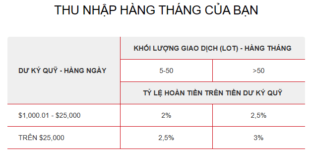 Thu nhập hàng tháng của bạn