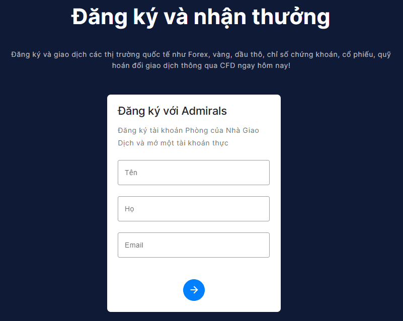 Cách đăng kí Admiral Markets Welcome Bonus