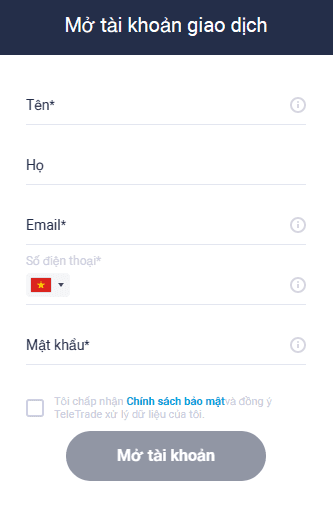 Mở tài khoản sàn TeleTrade