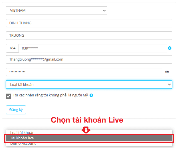 Đăng ký Tài khoản