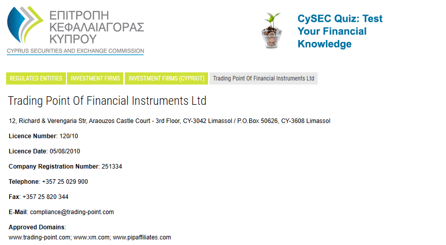 Giấy phép CySEC