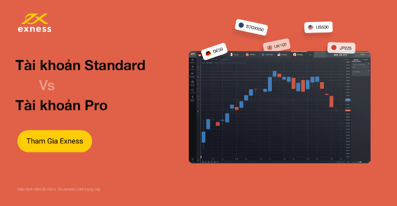 So sánh tài khoản Pro và tài khoản Standard Exness