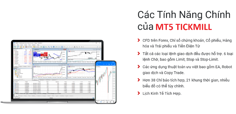 Các tính năng chính của MT5 Tickmill