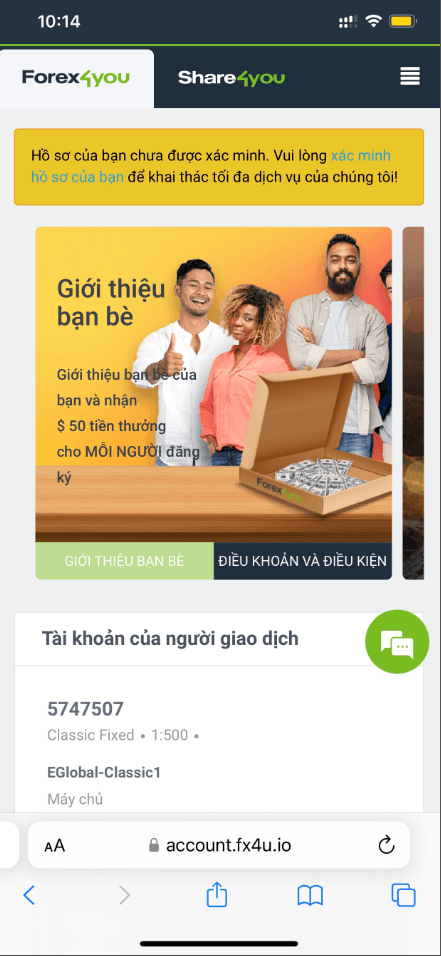 Hướng dẫn mở tài khoản Forex4you chi tiết trên điện thoại